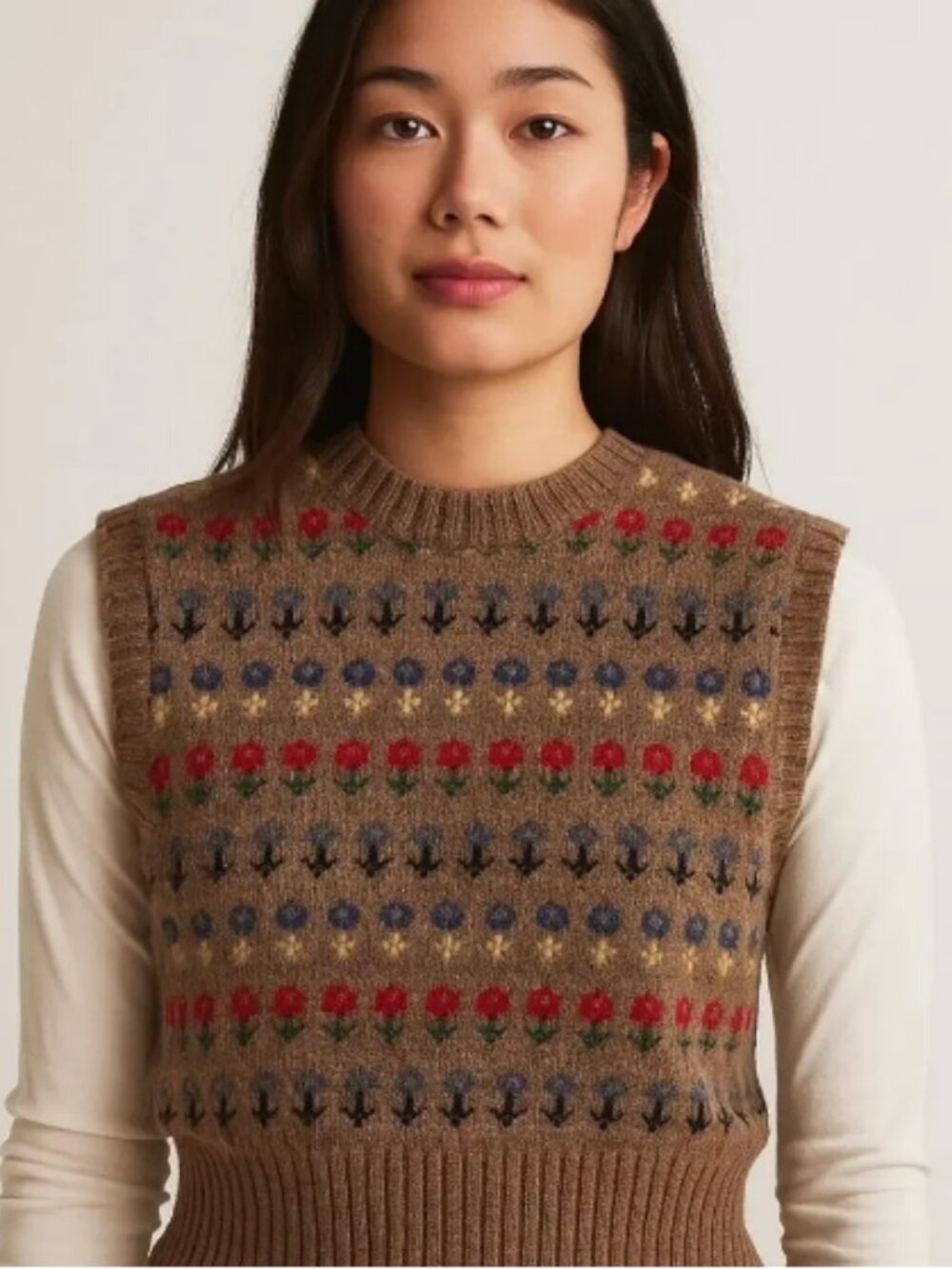 Vintage 70s The Villager 100% Shetland Wool Sweater Vest XXS Preppy Academia